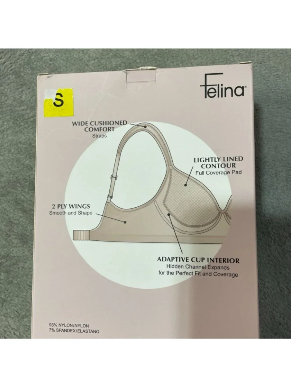 NWT Felina Women's S Black & Nude Adaptive Cup Wire-Free